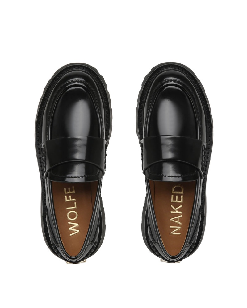 Dámské Loafers Naked Wolfe Flawless Box Černé | ZKV2759BE