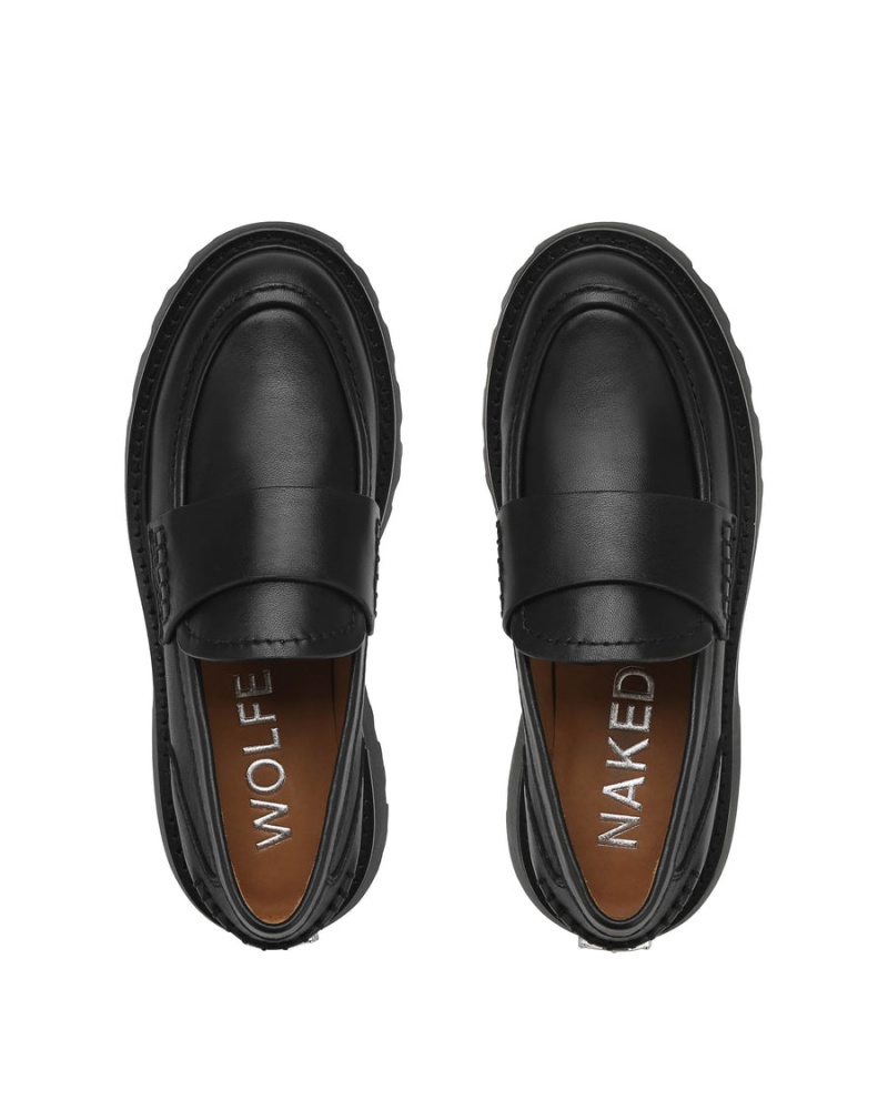 Dámské Loafers Naked Wolfe Flawless Læder Černé | EEX9851PJ