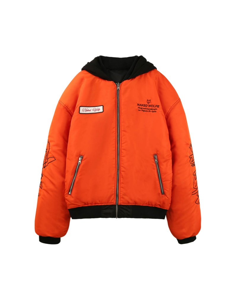 Pánské Bundy Naked Wolfe Double Sided Bomber Černé Oranžové | CKP9255LE