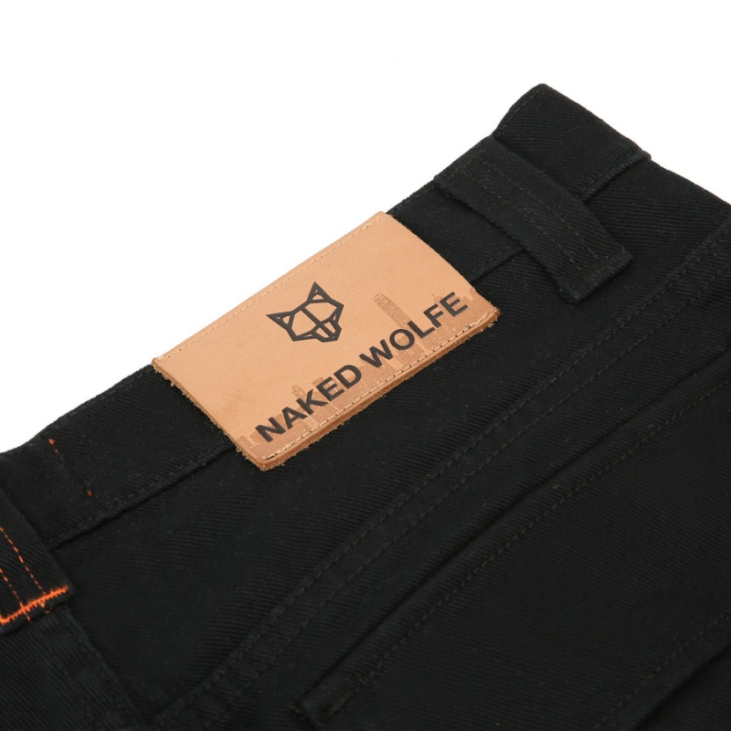 Pánské Kalhoty Naked Wolfe Baggy Pocket Cargo Logo Černé | JQM3294KF